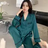 Roupas em casa 2pcs pijamas terno de manga longa feminino de renda de roupas de noite conjunto de sono íntimo de lingerie casual pijamas roxos sono