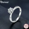 Pierścienie pasmowe bamoer 08ct okrągły moissanite 14K złoty pierścień plamowany dla kobiet d Color vvs1 ex lab Diamond zaręczyny 925 Srebrny pierścień J230522