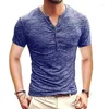 T-shirt da uomo Modish Men Henley Tshirt 2023 T-shirt casual a maniche corte Elegante Slim Fit Camiseta Masculina Button Design Basic Tops Tees