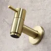 Kitchen Faucets Brushed Gold Round Copper Wall Mounted Washing Machine Tap Mop Pool Garden Outdoor Bathroom Water Faucet
