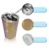 Auto Organizer Bling Diamant Slim Glitzer Wasserflasche Edelstahl Kaffeetasse 500 ml Stroh Strass für Frauen Home Office Ornament