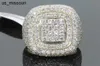 Bandringar kvinnliga manliga mikrobanva diamant bröllopsringar engagemang hiphop bling rund form coola street män män bling is ut s925 ring j230522