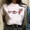 Tryck kvinnor t shirt varumärke nutella sommar mode 90-talet harajuku kawaii t-shirt grafisk söt tecknad t-shirt koreansk stil topp tees kvinnlig