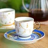 Tasses Soucoupes Vintage De Luxe En Céramique Tasse À Café Et Soucoupe Ensemble De 6 Boîte-Cadeau En Porcelaine Européenne De Mariage Cadeaux De Pendaison De Crémaillère Décor À La Maison