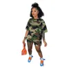 Women Camouflage Tracksuits Shorts Set Casual Loose T-shirt and Summer Fashion 2 Piece Outfit Jogging Suits 7977