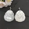 Hangende kettingen xsm witte schaal amulet talisman bescherming natuurlijke genezing gesneden edelstenen ketting voor vrouwen mannen gelukkige sieraden 1 stks