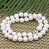 Cadenas 8-9mm hilo de moda blanco Natural perlas cultivadas de agua dulce collar mujeres encantos cadena gargantilla Diy joyería 18 pulgadas B3186