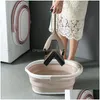 Buckets Portable Foldable Bucket Retractable Plastic Household Outdoor Fishing Promotion Cam Car Wash Mop Folding Drop Delivery Home Dhquz