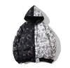 Shark NEW Men's down jacket cotton coat shark stitching casual reflective embroidery camouflage ladies hooded cardigan zipper tiger head Men Hoodies US S-2XL