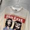 Mens Summer Streetwear Tee Vintage Лучшее качество графическая печать негабаритная футболка Saint Loase Tops для мужчин Женщины с коротким рукавом хлопковой порт