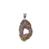 Collane a pendente Agate Naturale Agate Naturale Quarzo Agat irregolare Flaia Geode Crystal Stone Collana a pendolo per donne Reiki