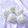 Fleurs décoratives 10 Pcs Fleur Artificielle Sans Arrosage Plusieurs Couches Pétales Faux Soie Simulation Rose DIY Décoration Murale Florale Maison