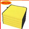 Nouveau 10/5 pièces microfibre serviette voiture détaillant serviettes de nettoyage Auto chiffon d'essuyage voiture Double couche nettoyage séchage chiffons lavage de voiture chiffons