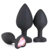 Половые игрушки для пар Силиконовые анальные бусины Buplug маленькая средняя большая установка Женщины сердца хрустальный базовый базовый массажер для задницы вставка сексуальная игрушка