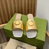 G Blondie Slides tofflor Sandaler Mule Flat klackar Square Open-Toe Flat Women Luxury Designers Lamb äkta läder Yttersula Cold Casual Shoes Factory Factwear