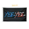 YEE YEE Flag Black 3x5ft Poliéster Club Equipo Deportes Interior con 2 ojales de latón