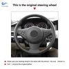 Steering Wheel Covers For E60 E61 Touring 545i 550i E63 Coupe E64 630i 650i 2003-10 Perforated Leather Car Cover Trim Red Blue Line