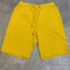 Praia shorts shorts masculinos verão 100% algodão algodão cintura de cordão preto amarelo amarelo rosa casual 4xl 5xl moda de cor sólida shorts 7350 4716