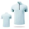 Męskie polo letnie szybkie suszenie T-shirt Mocka szyja pół zip męskie ubrania fitness luz luz relaksowy trening biegowy w krótkim rękawie polo