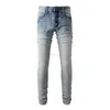 Модные джинсы amari Denim amirl Wash amirlies Slp am Brand amis Базовые брюки imiri amiiri es AM Дизайнерская легкая одежда Old es Jeans Slim Fit Джинсовые брюки Мужские женские высокие S 4BJ4