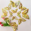 Other Event Party Supplies 12pcsset Gradient Hollow 3d Butterfly Wall Sticker For Wedding Decoration Living Room Window Home Decor Gold Silver Butterflies 230522