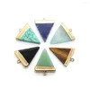 Pendanthalsband Natural Stone Triangle Crystal 25x32mm Charm Agate Making Diy Halsbandörhängen Fashion Smycken Butik Tillbehör