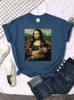 Koszulka marka koszuli letnia moda kobiety mona t lisa hugging kota urocza urocza drukowana koszulka do ekipy damskiej gotycka koszulka zwykła ponadwymiarowa koszulka