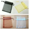 Boxes 100pcs/lot Silk White Chiffon Ribbon Drawstring Organza Bags Pouches For Jewelry Wedding Christmas Gift Packaging Bag