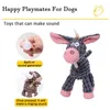 Dog Toys Chews Pet Toy Squeaky Donkey Shape Dog Toy Teeth Cleaning Plush Bone Molar Chew Toy For Puppy Dog Training Interactive Pet Supplies G230520