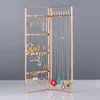 Boxes Earrings Hanging Rack Jewelry Organizer Holder Metal Ear Stud Display Stand Necklace Hang Stand Jewelry Show Rack Golden