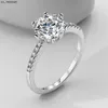 Band Rings 18K White Gold Rings for Women 02ct Test Past D Moissanite Diamond Solitaire Ring Wedding Band Engagement Bridal J230522