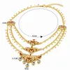 Kettingen Meerlagige ketting 24K GOUD GOLDE KINDERGE LADERE CHOER INDISCHE SIERRY VOOR VROUWBRIDAL LUXE LUXE Wedding Party Dubai Sieraden