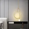 Pendant Lamps Modern Gold Ring Led Light Nordic Minimalist Hanging Lamp For Living Room Bedroom Bedside Lighting Fixtures