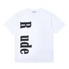 Designer Mens Women T Shirts Rhude Summer Fashion Leisure Loose High Quality Cottons Letter Print Luxurys Trend Oversize Tops Klädstorlek XS-XL