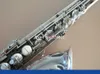 Tenor BB Tune Saxophone Silver and Black Nickel Surface Musical Instruments Sax med Case Mouthpiece