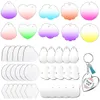 10pcs Gradient Crystal Clear Acrylic Blanks Keychain Circles Discs for Jewelry Making Pendant Badge DIY Vinyl Hanging Ornaments