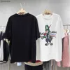 T-shirts pour hommes 23 Été Nouveau T-shirt à manches courtes en coton à la mode INS pour garçons et filles Impression décontractée Haut de couple ample et polyvalent