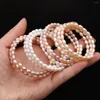 Filo di perle naturali da 4-5 mm con ciondoli per bracciali d'acqua dolce per le donne, lunghezza regalo Jewerly 18 cm