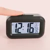 Plastic Mute Alarm Clock LED Smart Temperature Cute Photosensitive Bedside Digital Alarm Clocks Snooze Nightlight Calendar Desk Table Clock