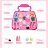 Skönhet Fashion Pink Girl Makeup Box Set Eyeshadow Palette Toy Children Spela hus leksak säkert och ofarligt makeup prinsessa gåva 230520