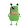 3D Frog Silicone Telefonfodral för iPhone 14 13 12 11 Pro Max Cartoon Cute Design Girls Protector Fashion Cover 1 st