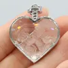 Naszyjniki wiszące 32x32 mm naturalny kryształowy minerał miłość życzę butelki reiki leczenie urok para naszyjnik biżuteria romantyczna prezent 1pc