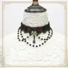 Colares Kashmir Star Elegante Handmade Vintage Lace GEM Colar Pearl Chain Trim Lolita Acessório Doce 8 Cores