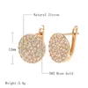 Boucles d'oreilles Kinel 585 couleur or Rose pour femmes MFull pavé brillant Zircon naturel bijoux de mariage saint valentin cadeaux