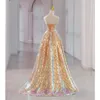 Rise Gold Prom Dress Flamorouphing Flamorouphing Slit Satin Satin Customized Made Made Prom Dress 수입 China Long Party 유명인 졸업식 드레스