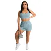 Femmes Survêtements Deux Pièces Ensemble Designer 2023 couleur unie Shorts Débardeur cordon Shorts Ensemble D'été Sexy Casual Sportwear S-2XL femmes tenues 7029 meilleure qualité