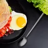 Skedar koreanska sked lätt tvättande långhandtag middag säker allmänt användning för hemkök 8 st rostfritt bordsartiklar tjocka