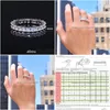 Bröllopsringar Sier Women Ring Vintage Fashion Jewelry CZ Diamond Engagement Gift With Box Drop Delivery DHT4B