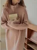 Women's Sweaters Thick Winter Dress 2023 Fall Sweater Women Long Sleeve Knitted Dresses Maxi Vintage Oversize Knitting