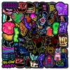 100pcs sem repetir adesivos de luz de neon neon neon néon estilo desenho animado graffiti diy bagage laptop skateboard skateboard adesivo de adesivo brinquedo 2 grupos mix mix